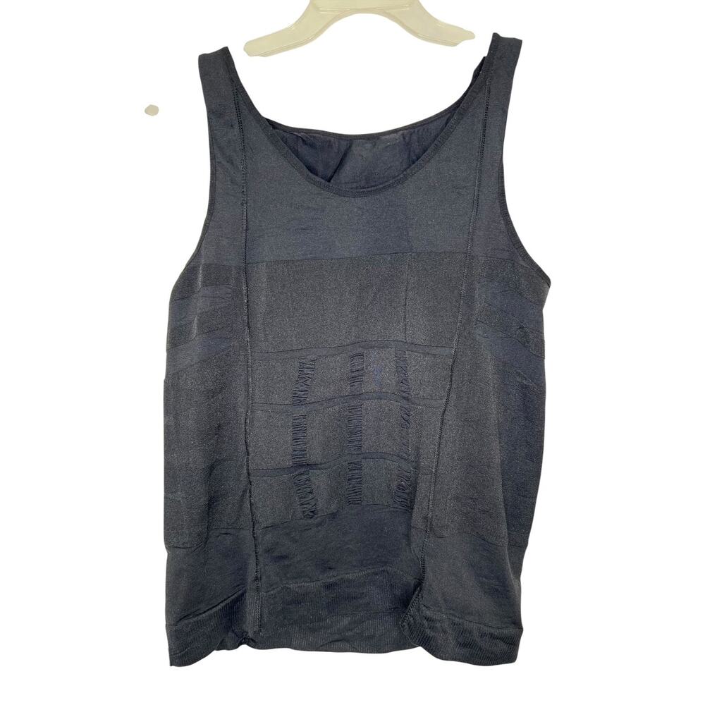 Mens Black Slimming Tank Top Upper Body Shaper Stretch Spandex XXL 38